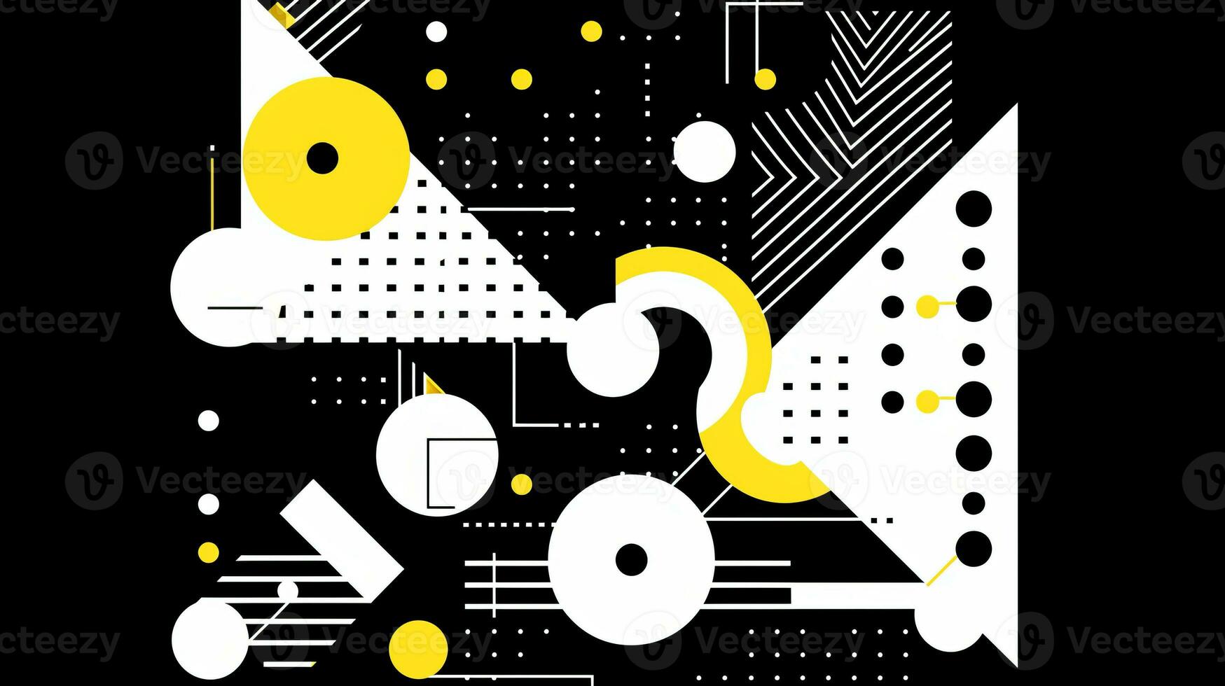 AI generated Abstract background with geometric shapes. Memphis style photo