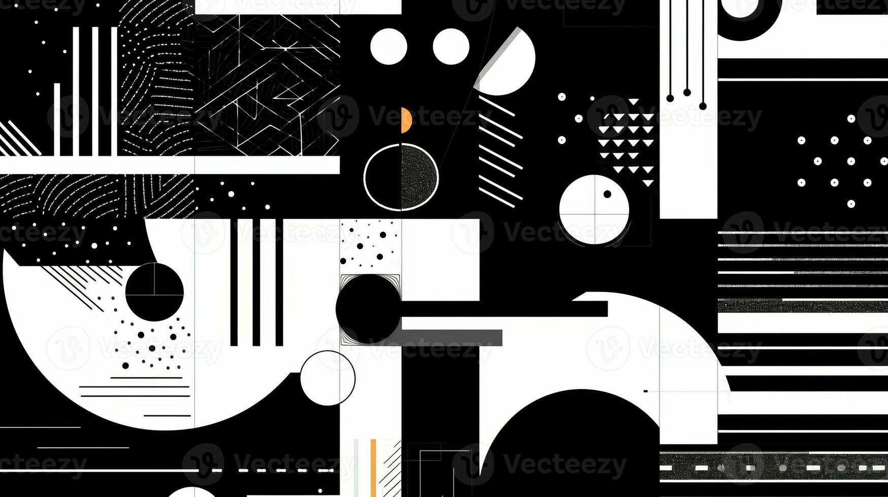 AI generated Abstract background with geometric shapes. Memphis style photo