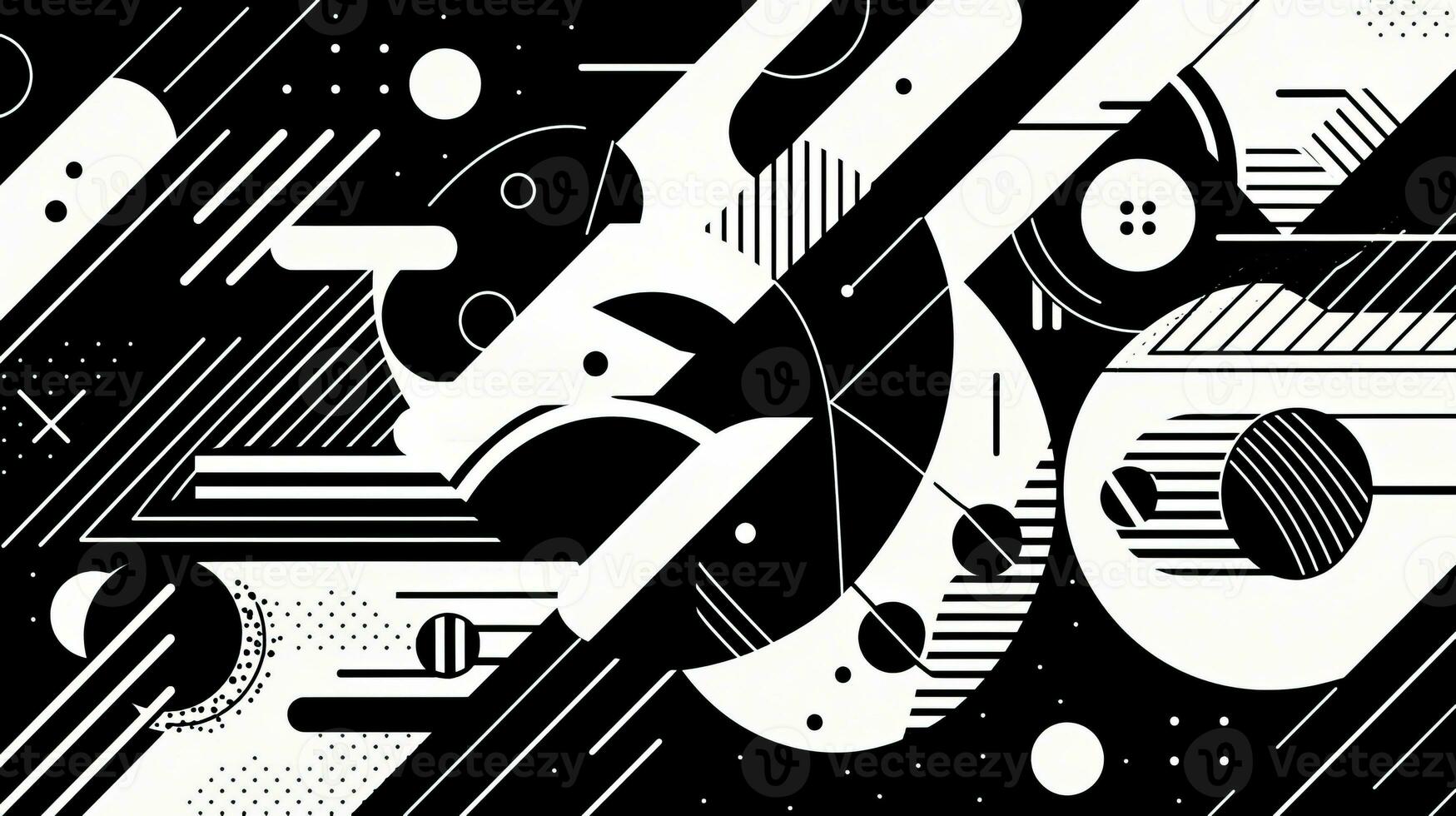 AI generated Abstract background with geometric shapes. Memphis style photo