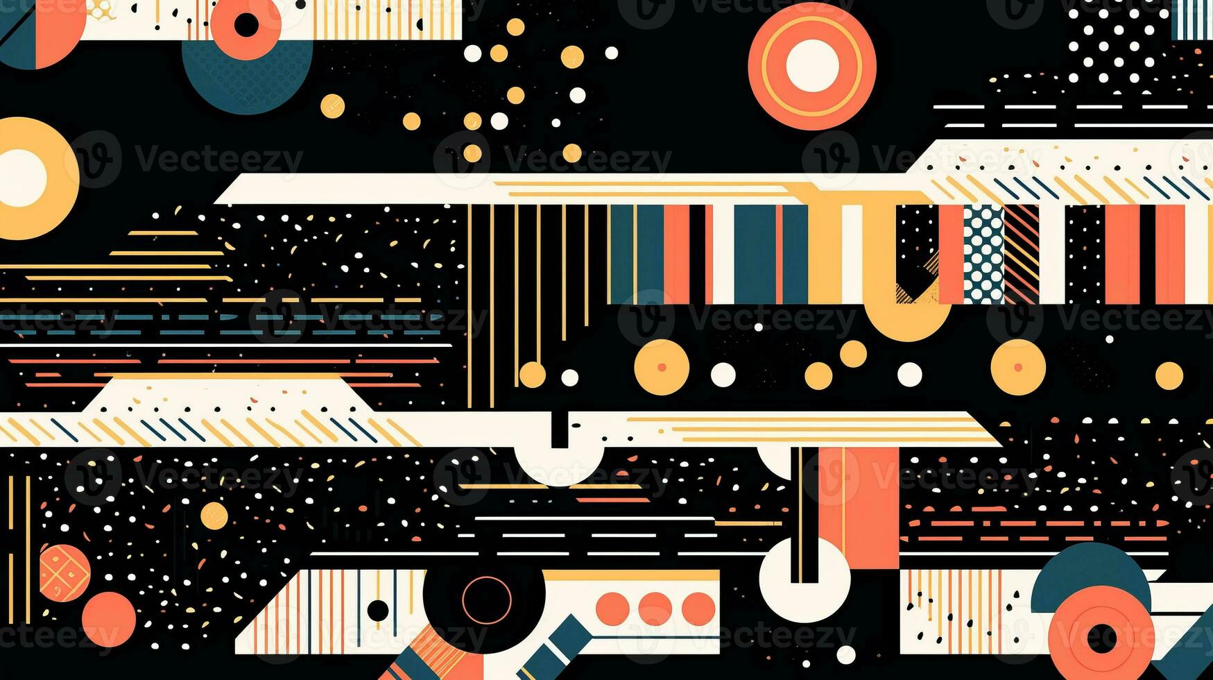 AI generated Abstract background with geometric shapes. Memphis style photo