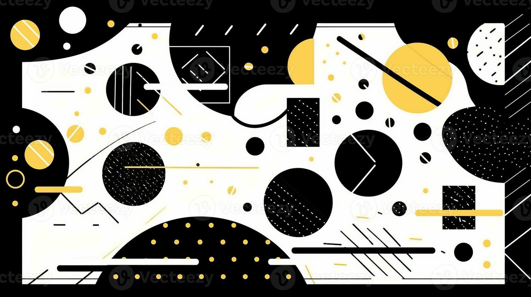 AI generated Abstract background with geometric shapes. Memphis style photo