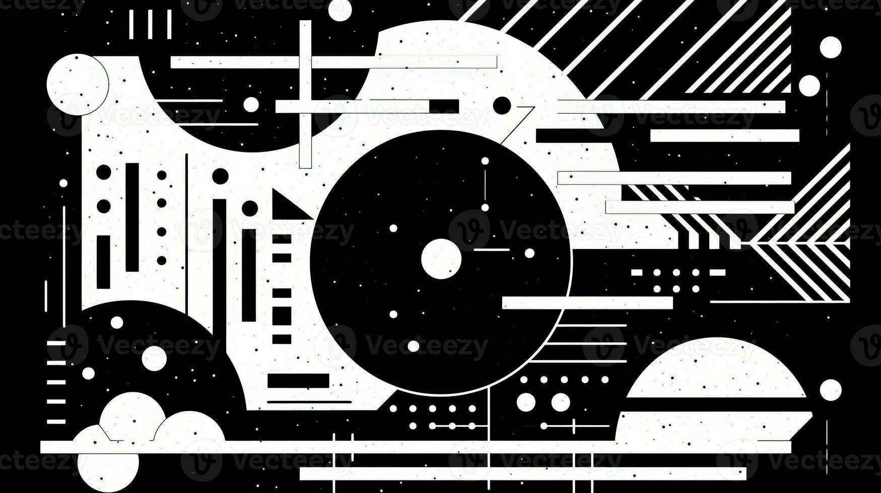 AI generated Abstract background with geometric shapes. Memphis style photo