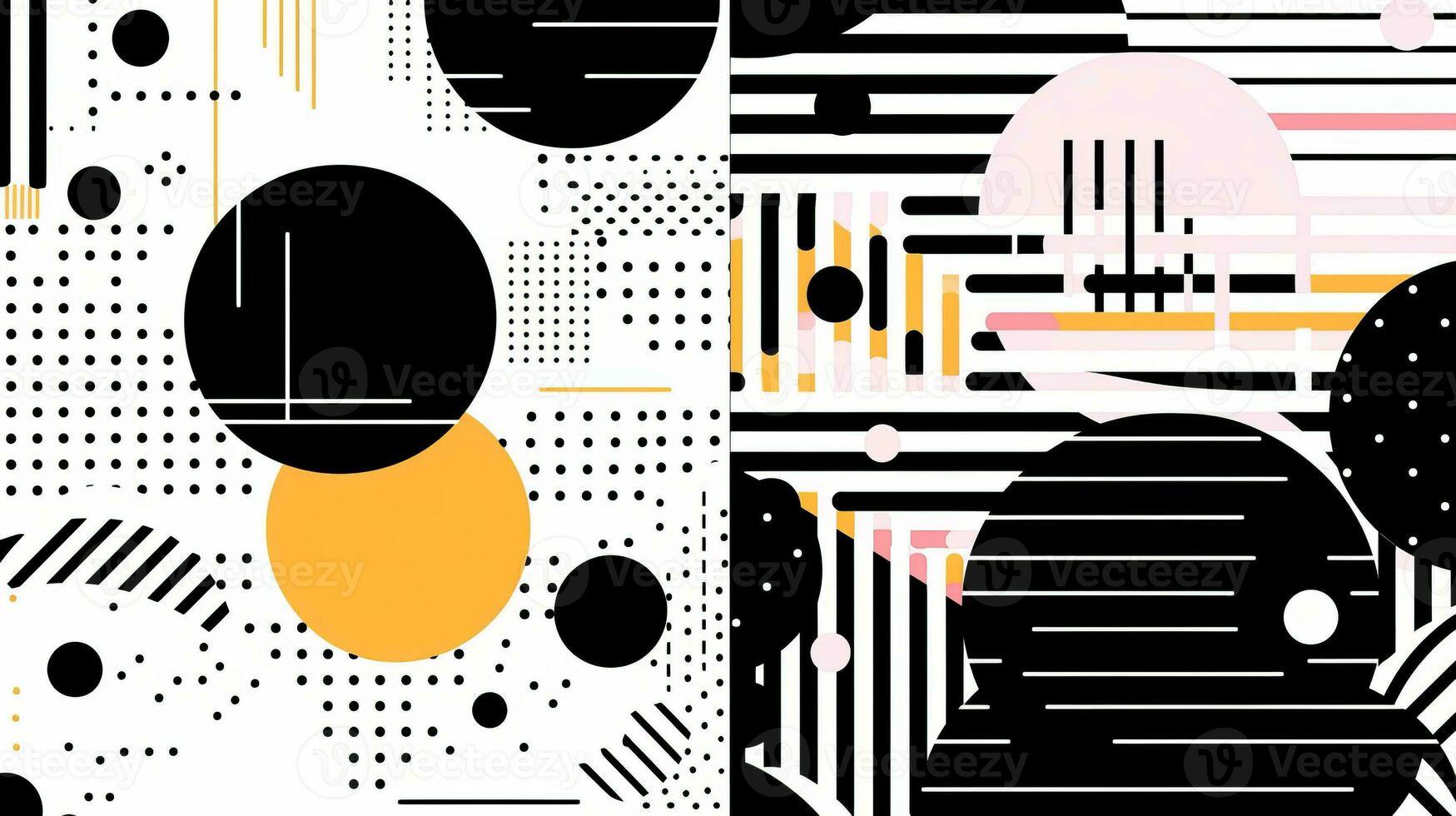 AI generated Abstract background with geometric shapes. Memphis style photo