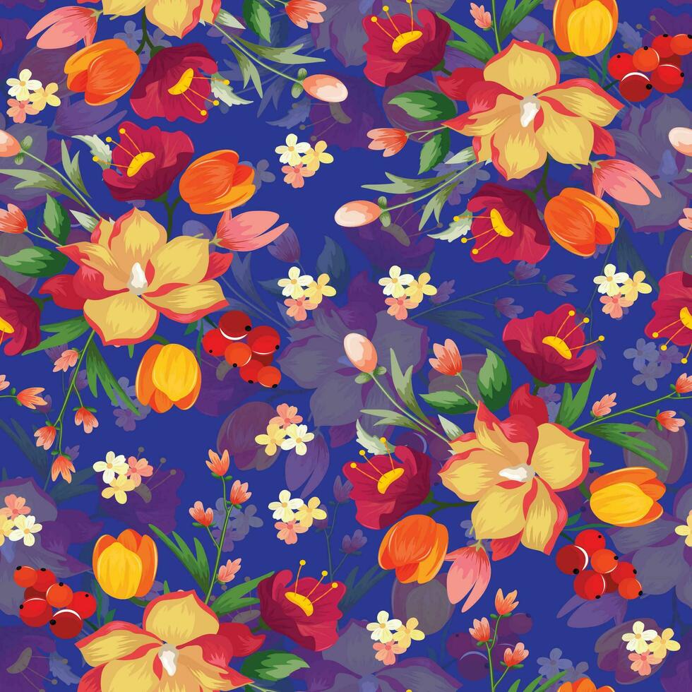 Flower Seamless Pattern design, surface pattern vector