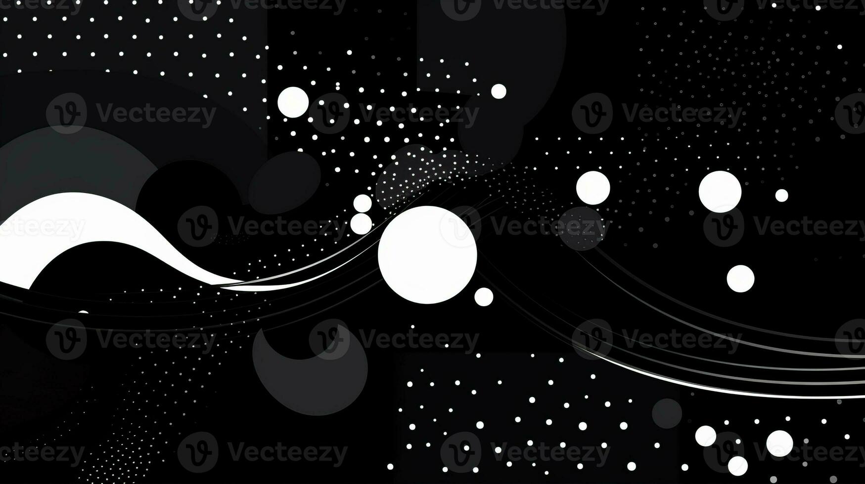 AI generated Abstract background with wavy shapes, circle, lines. Bauhaus style photo