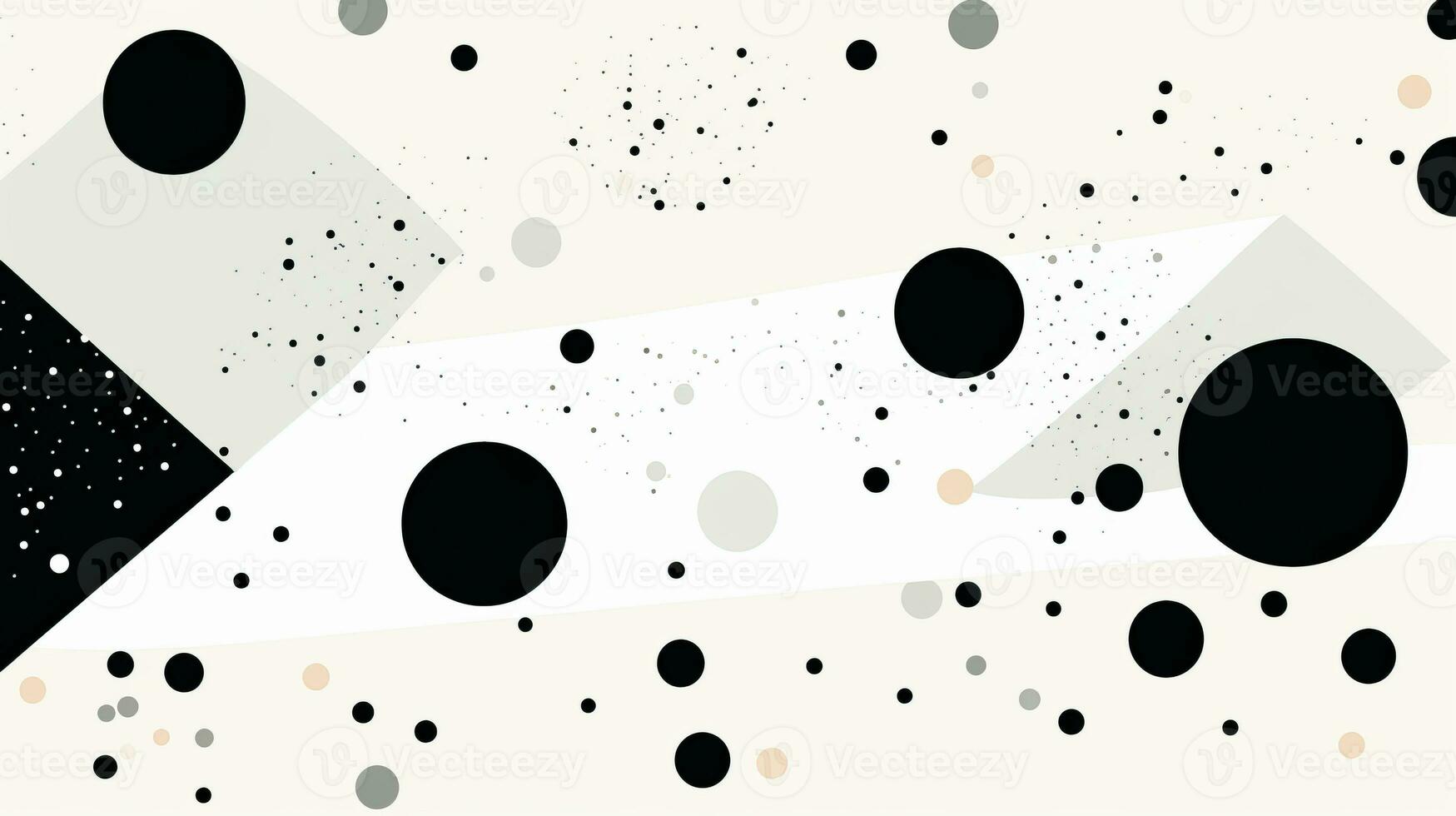 AI generated Abstract background with wavy shapes, circle, lines. Bauhaus style photo