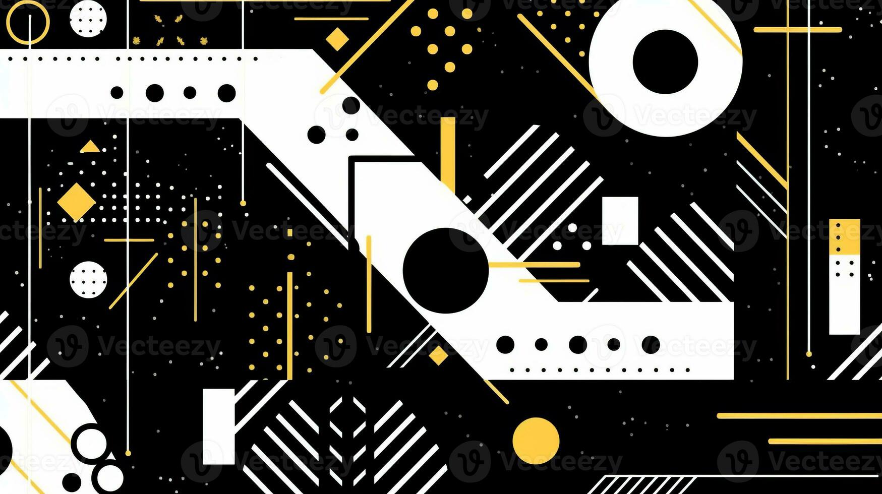 AI generated Abstract background with geometric shapes. Memphis style photo