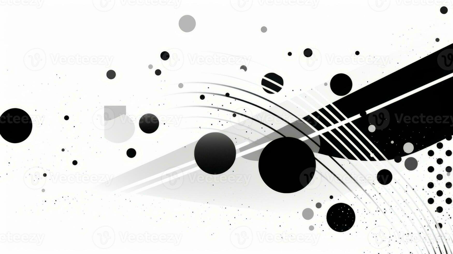 AI generated Abstract background with wavy shapes, circle, lines. Bauhaus style photo