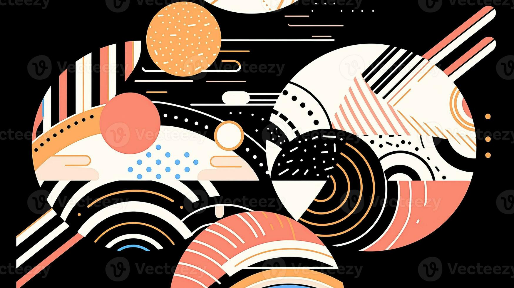 AI generated Abstract background with geometric shapes. Memphis style photo