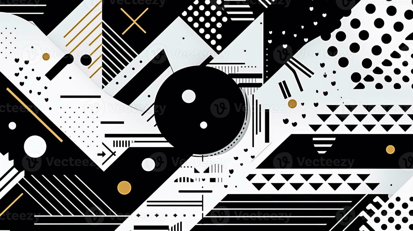 AI generated Abstract background with geometric shapes. Memphis style photo