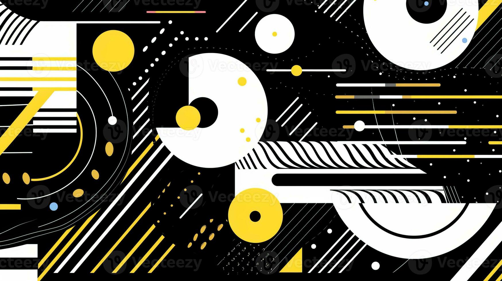 AI generated Abstract background with geometric shapes. Memphis style photo