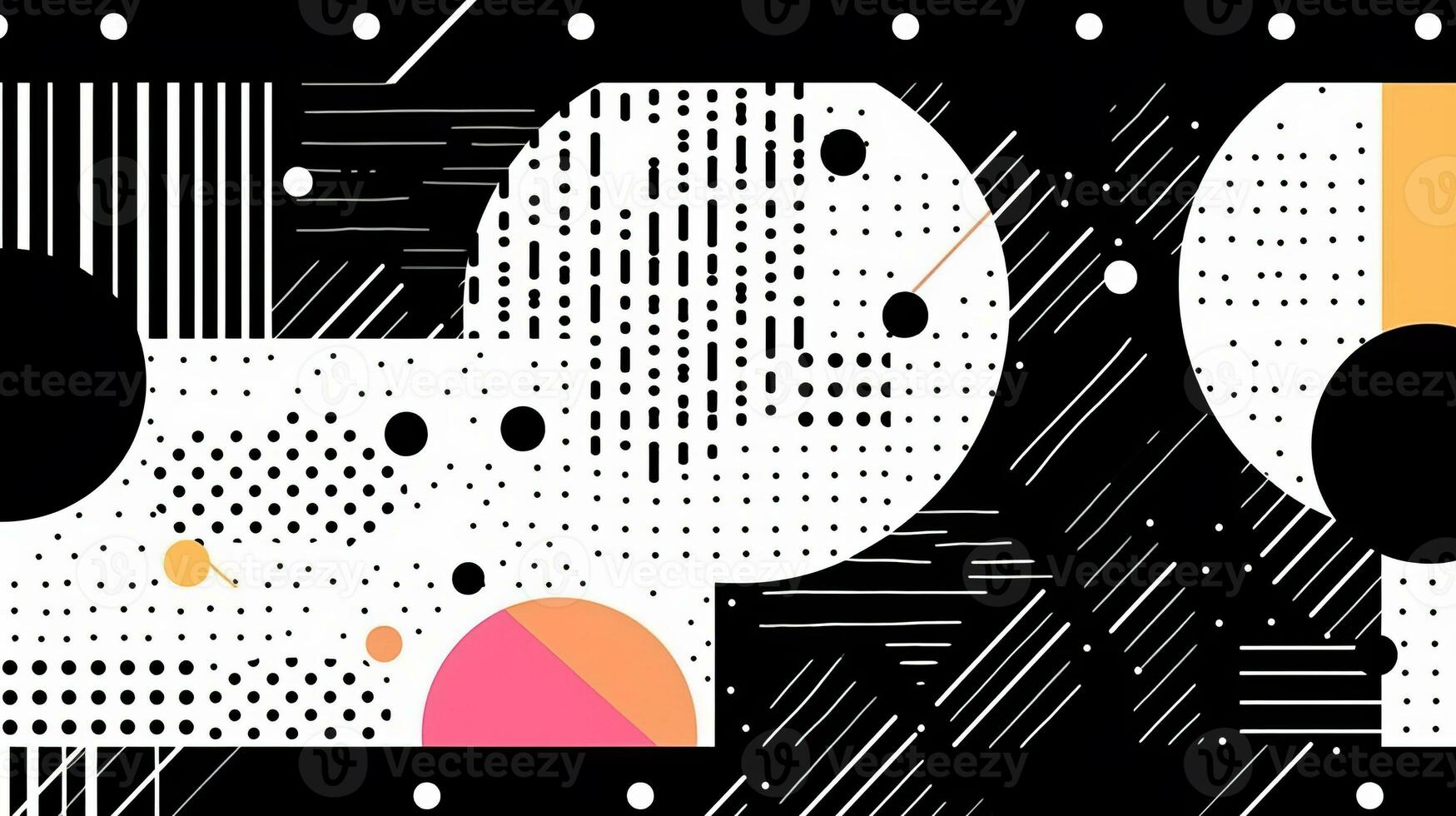AI generated Abstract background with geometric shapes. Memphis style photo
