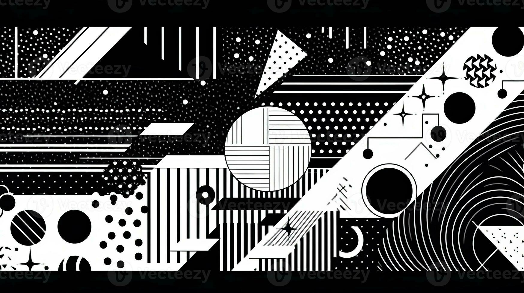 AI generated Abstract background with geometric shapes. Memphis style photo