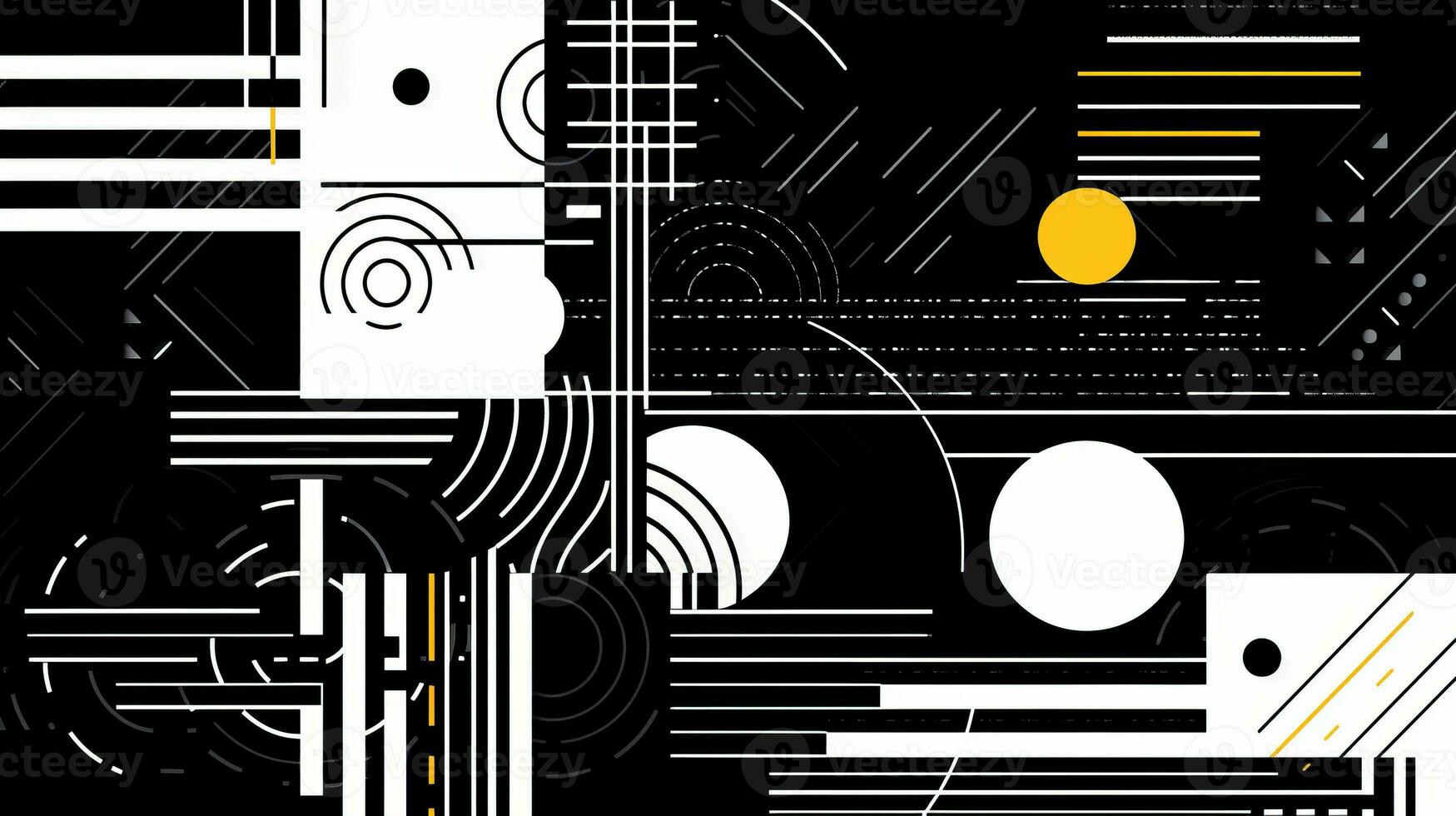 AI generated Abstract background with geometric shapes. Memphis style photo
