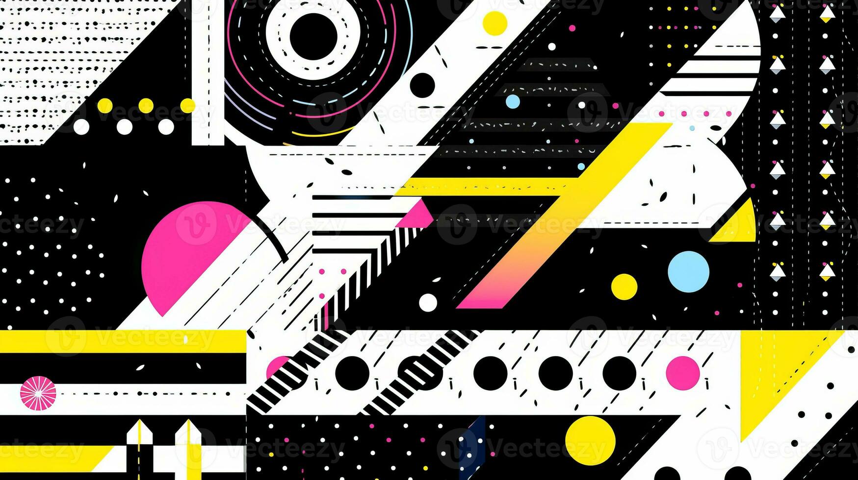 AI generated Abstract background with geometric shapes. Memphis style photo