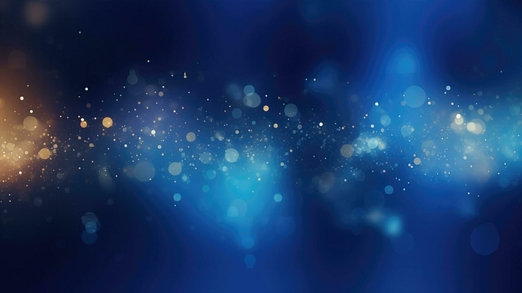 AI generated Blue Background With Light Flares And Glowing Particles photo