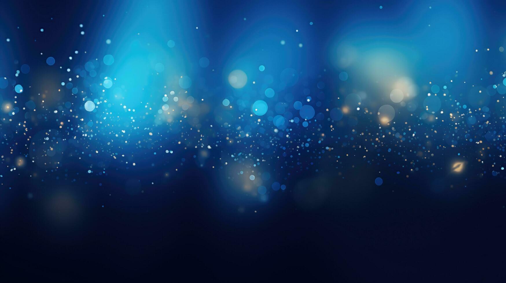 AI generated Blue Background With Light Flares And Glowing Particles photo