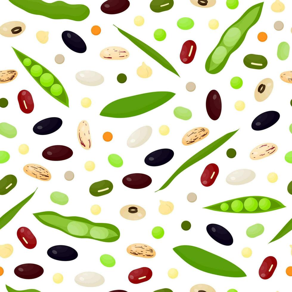 Seamless pattern with beans. vector