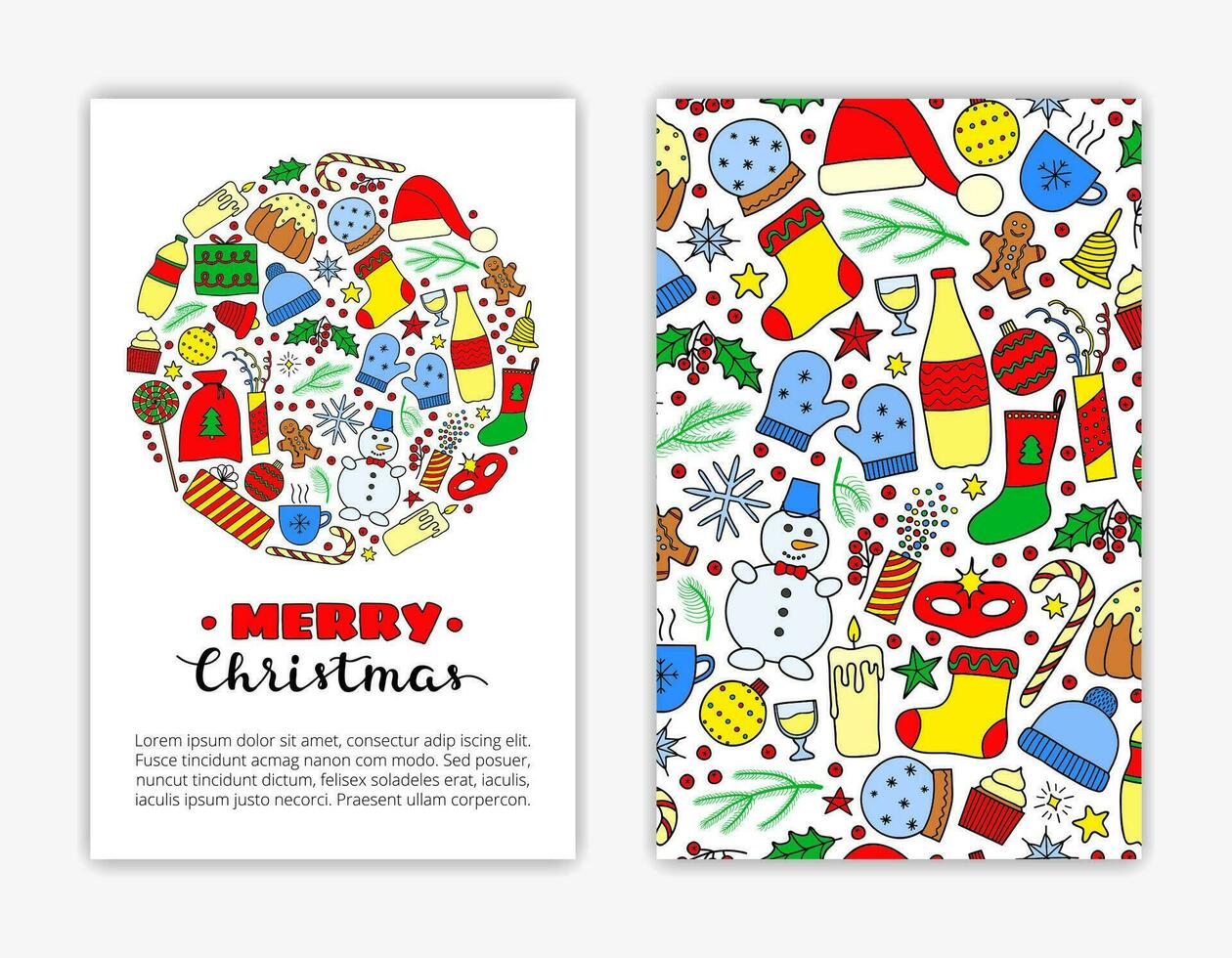 tarjeta plantillas con Navidad elementos. vector