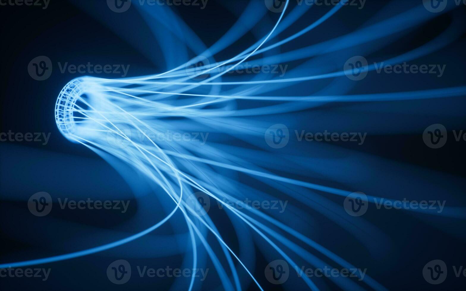 Glowing neon hanging lines, 3d rendering. photo