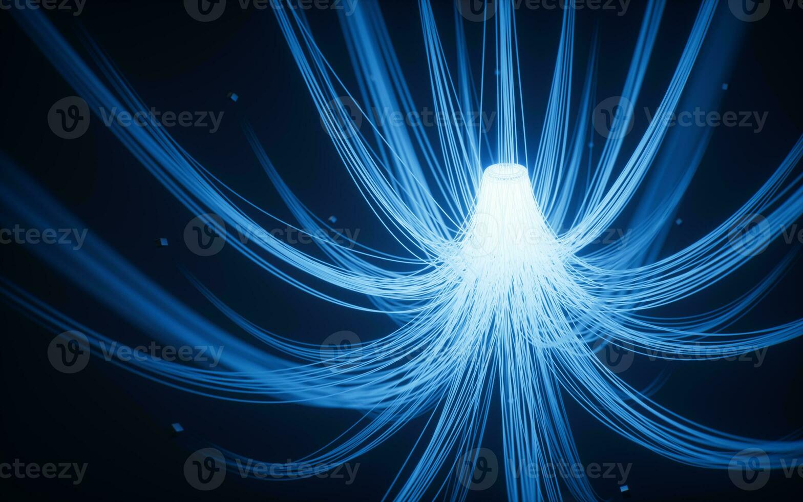 Glowing neon hanging lines, 3d rendering. photo