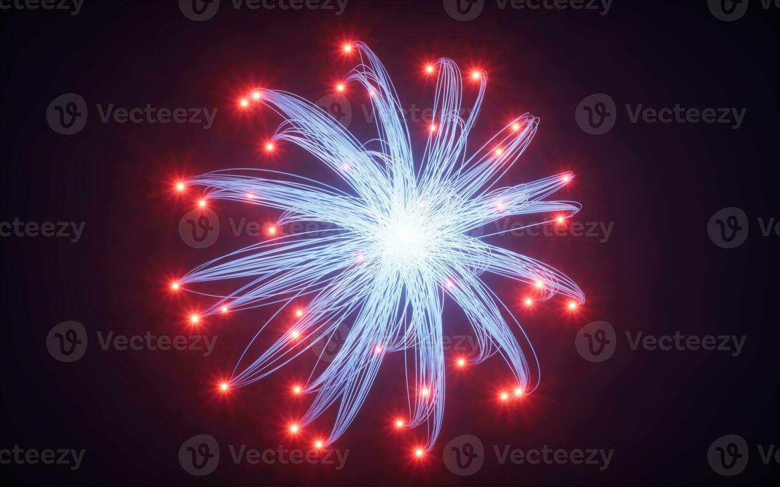 Glowing neon hanging lines, 3d rendering. photo