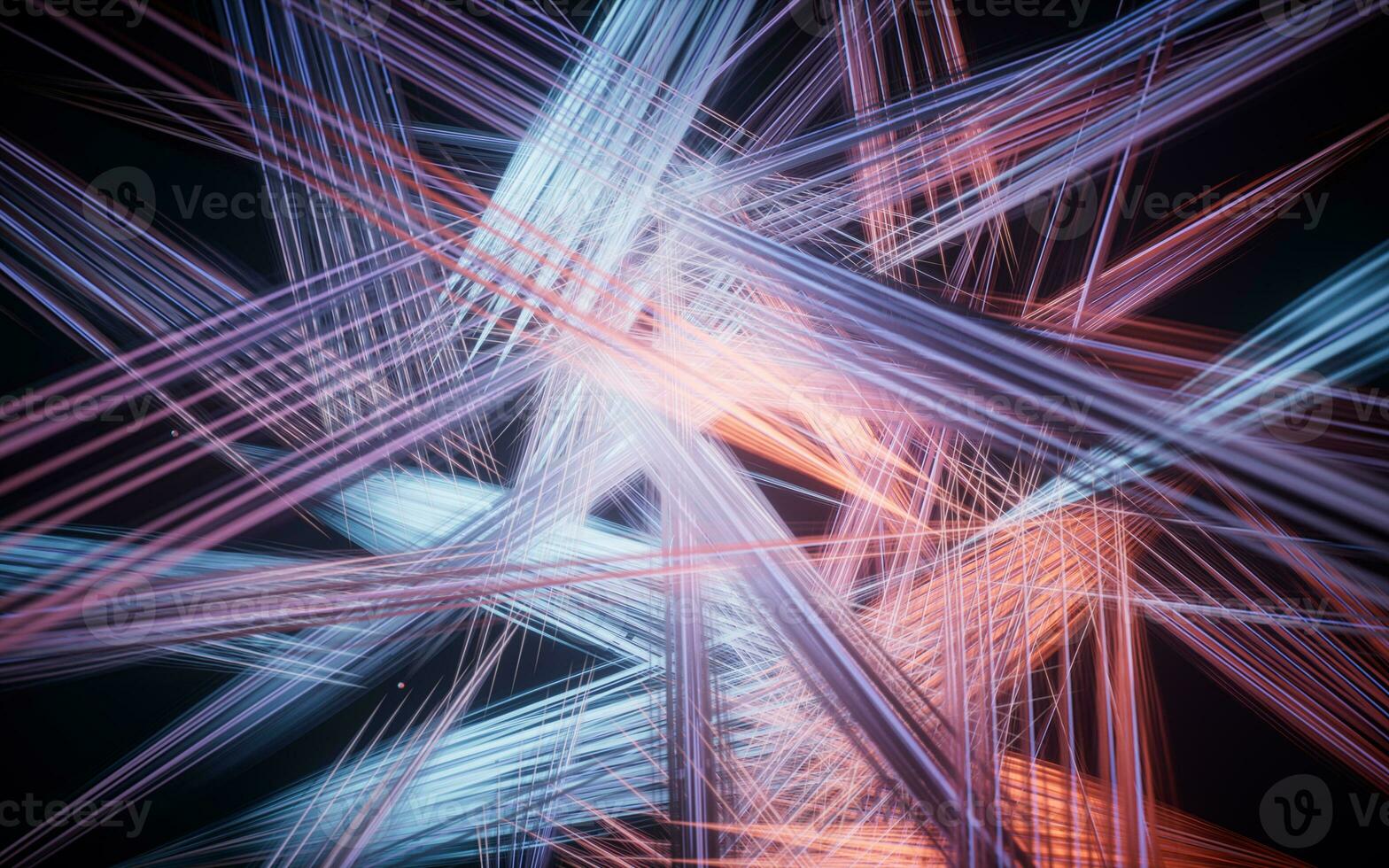 Abstract glowing neon lines background, 3d rendering. photo