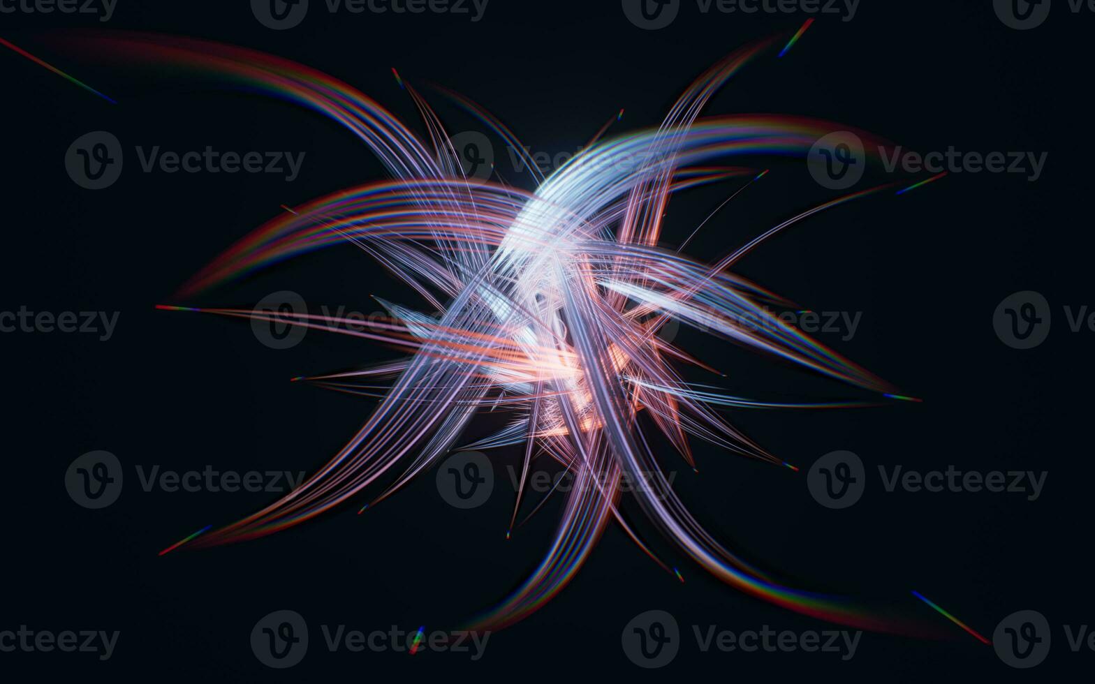 Abstract glowing neon lines background, 3d rendering. photo