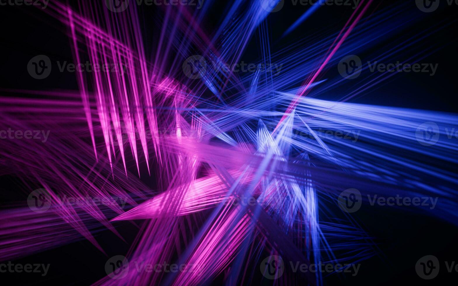 Abstract glowing neon lines background, 3d rendering. photo