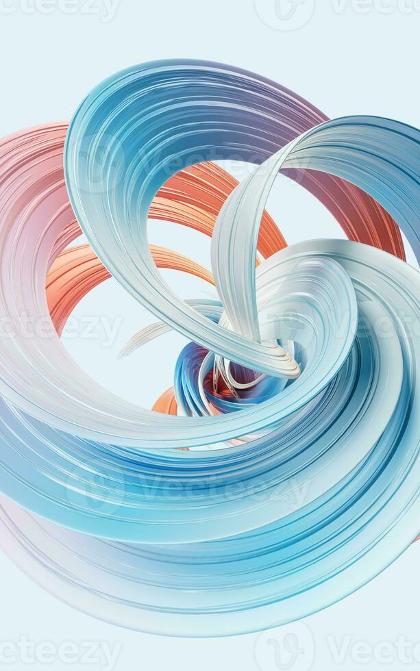 Flowing curve lines background, 3d rendering. photo