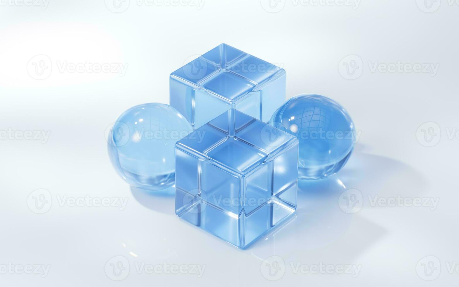 Abstract shiny glass geometry background, 3d rendering. photo