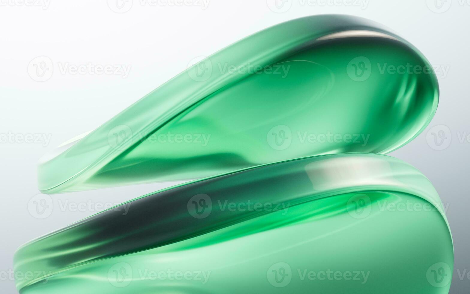 Gradient green transparent geometry background, 3d rendering. photo