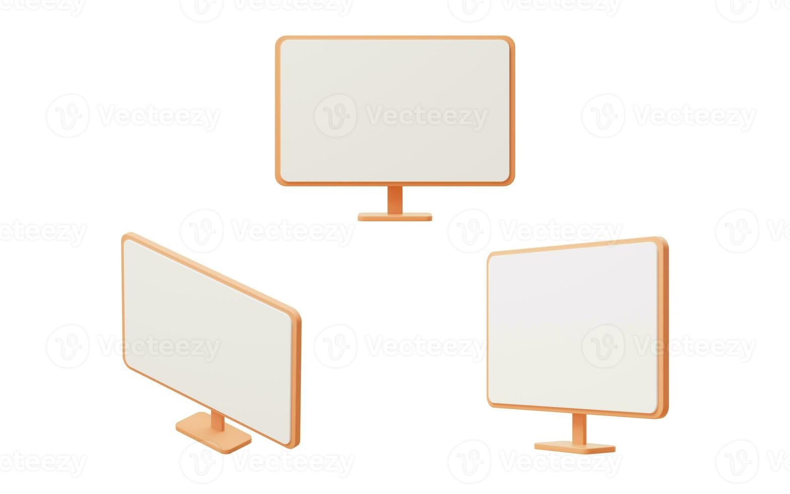 Computer monitor with cartoon style, 3d rendering. photo