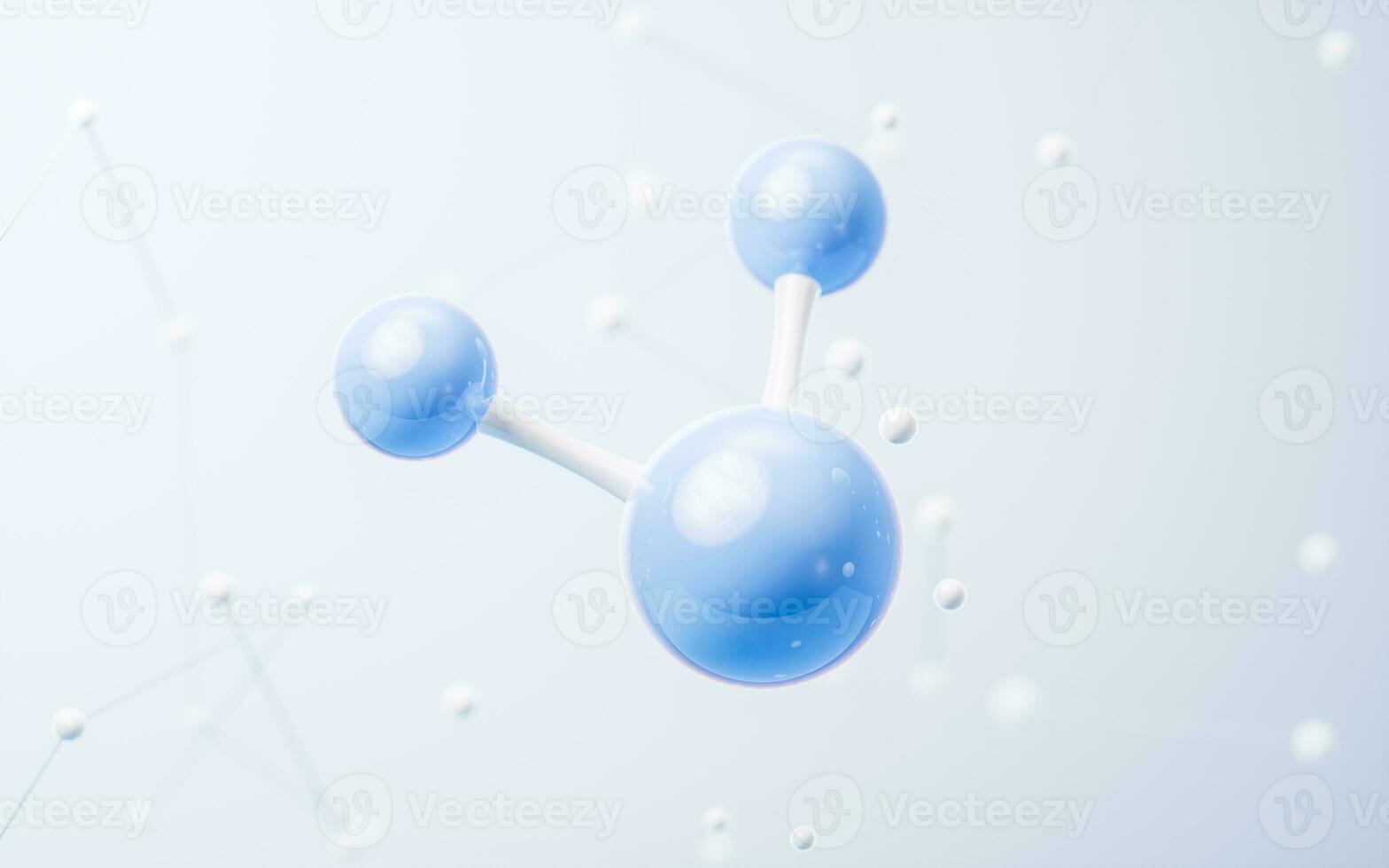 Molecule with biology concept background, 3d rendering. photo