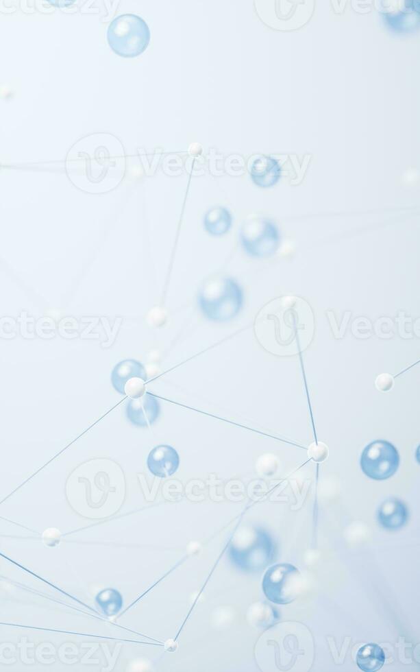 Molecule with biology concept background, 3d rendering. photo