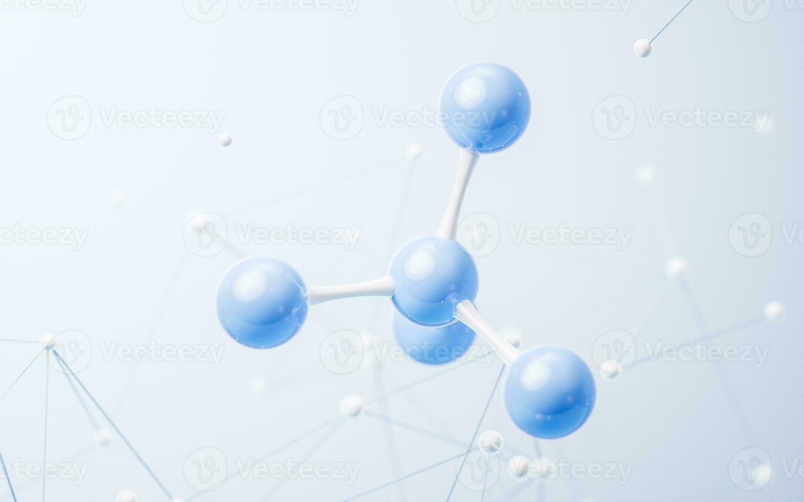 Molecule with biology concept background, 3d rendering. photo