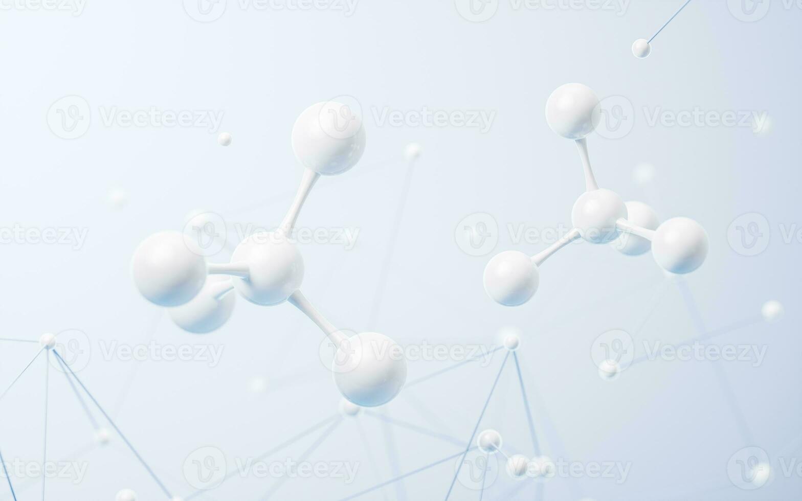 Molecule with biology concept background, 3d rendering. photo