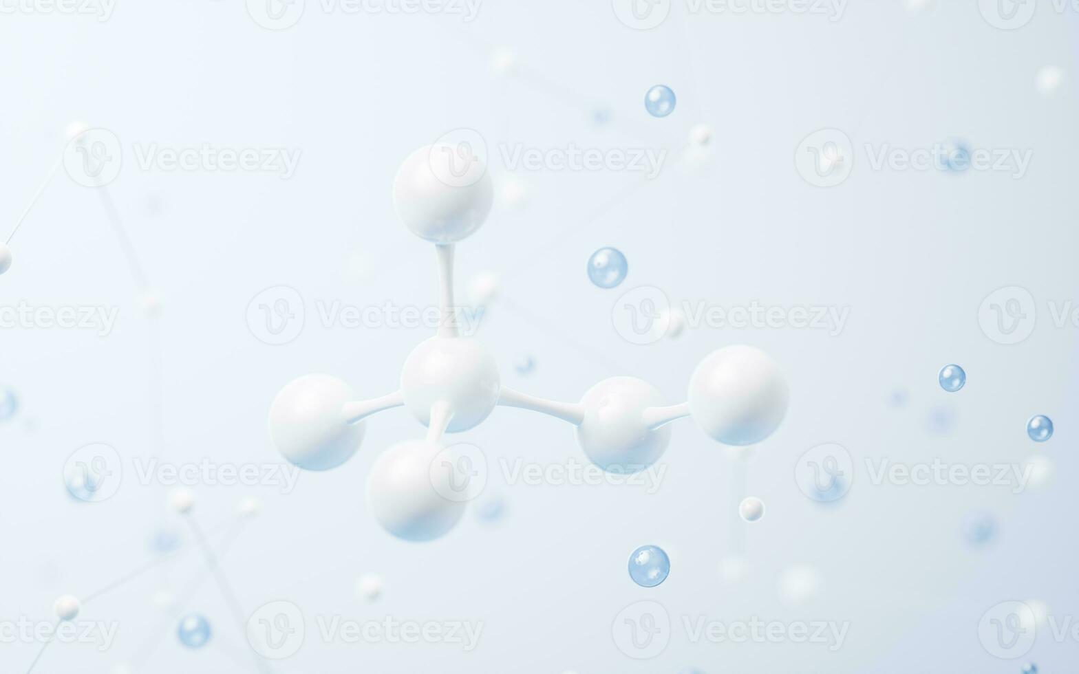 Molecule with biology concept background, 3d rendering. photo