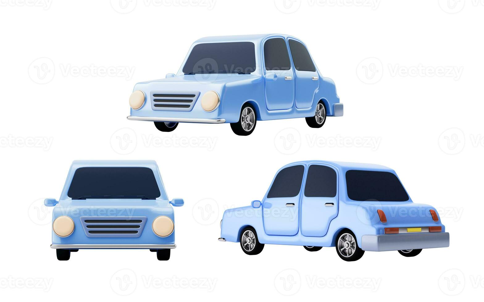 3D cartoon style car, 3d rendering. photo