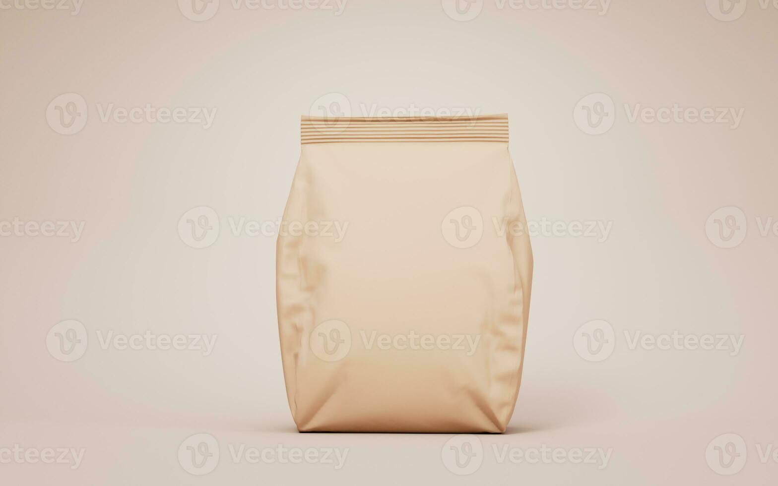 Brown blank paper package bag, 3d rendering. photo