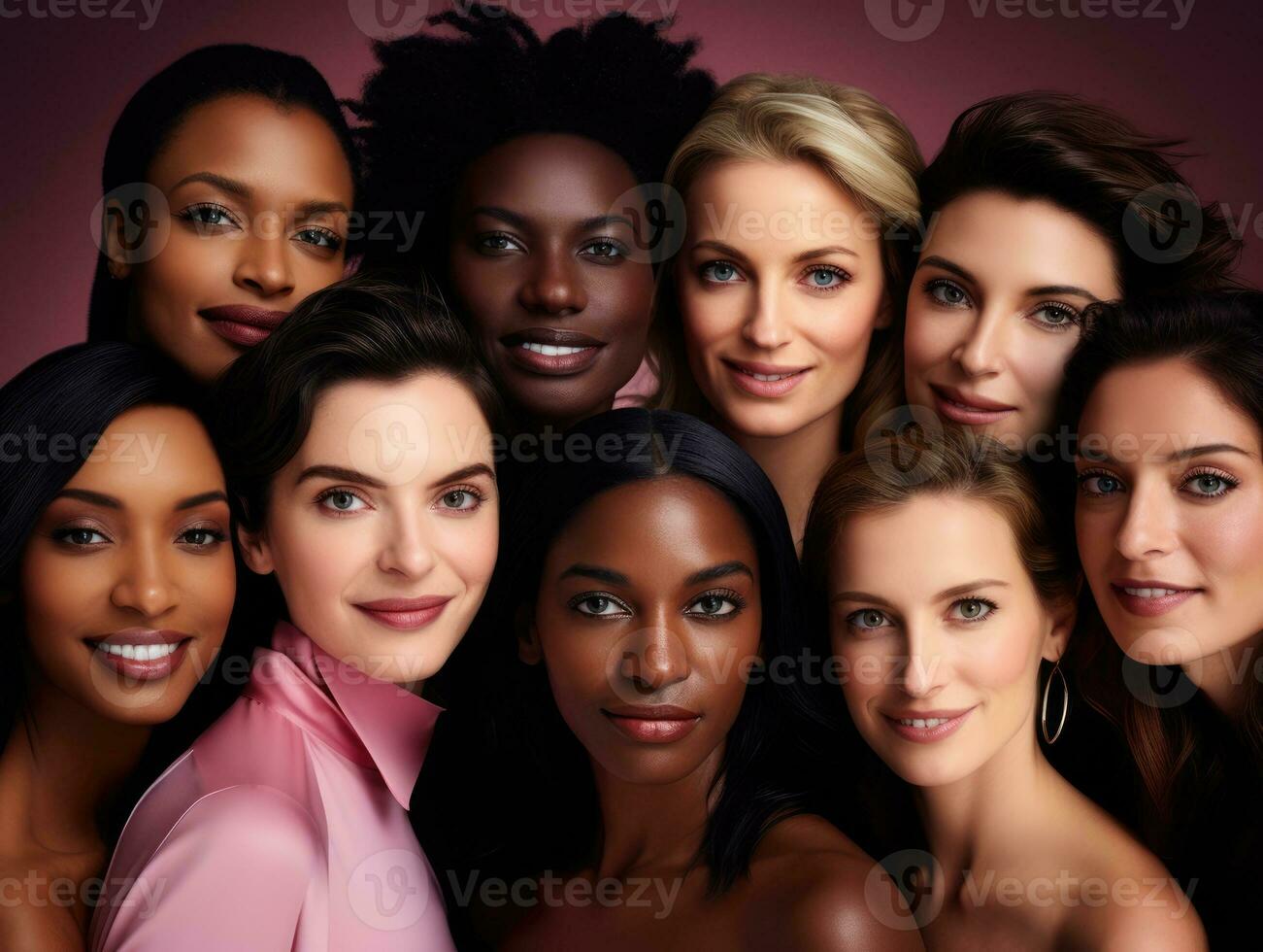 AI generated Diversity ethnicity woman in poster style shot photo