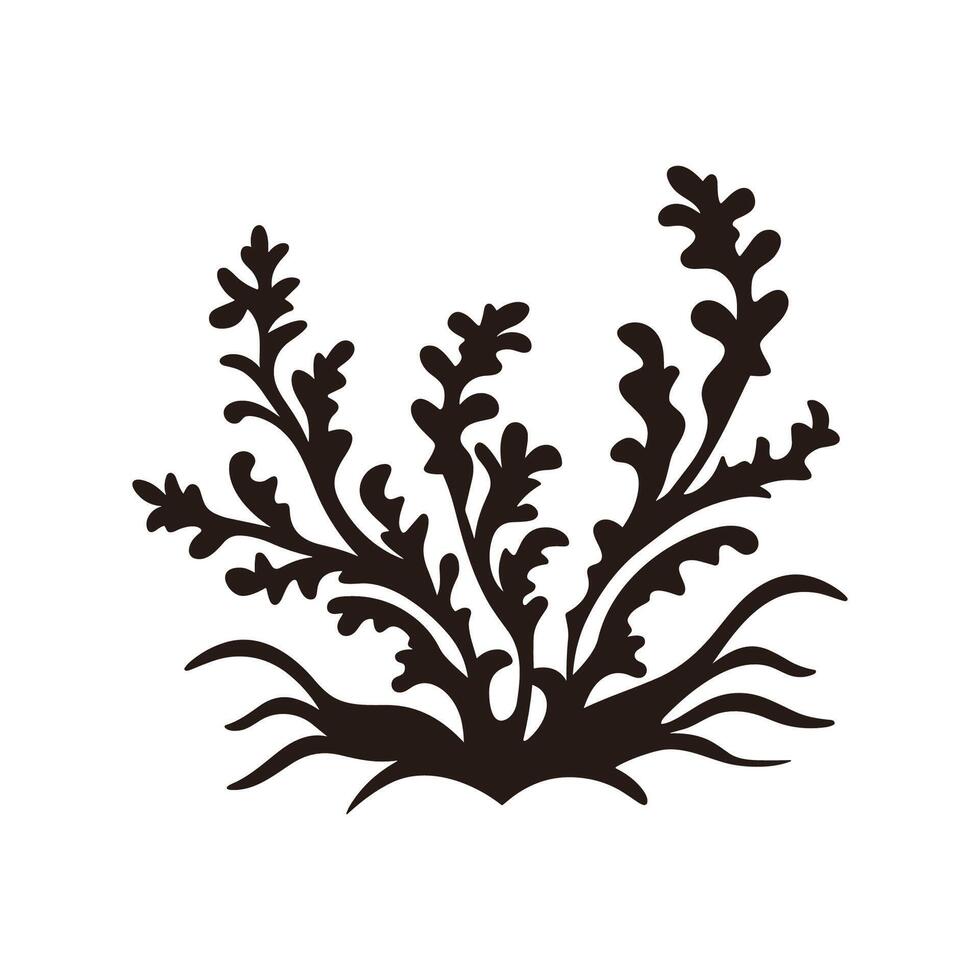 A Seaweed silhouette vector, A silhouette of a Sea coral Vector free