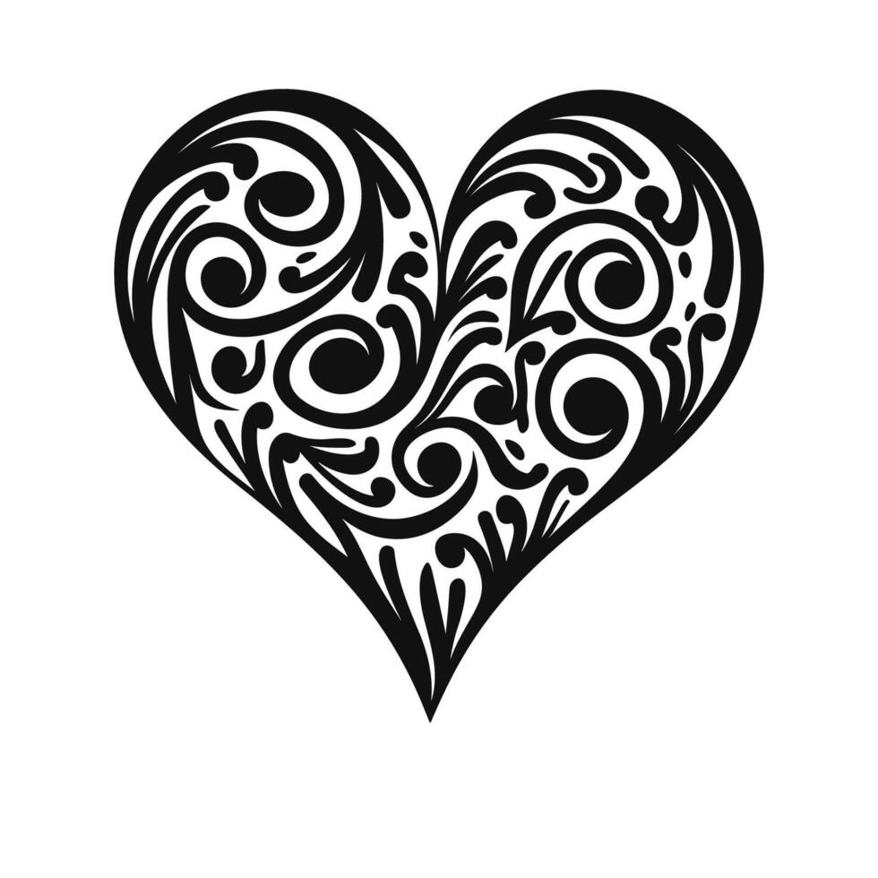 A Decorative love heart symbol clipart, A doodle heart vector free