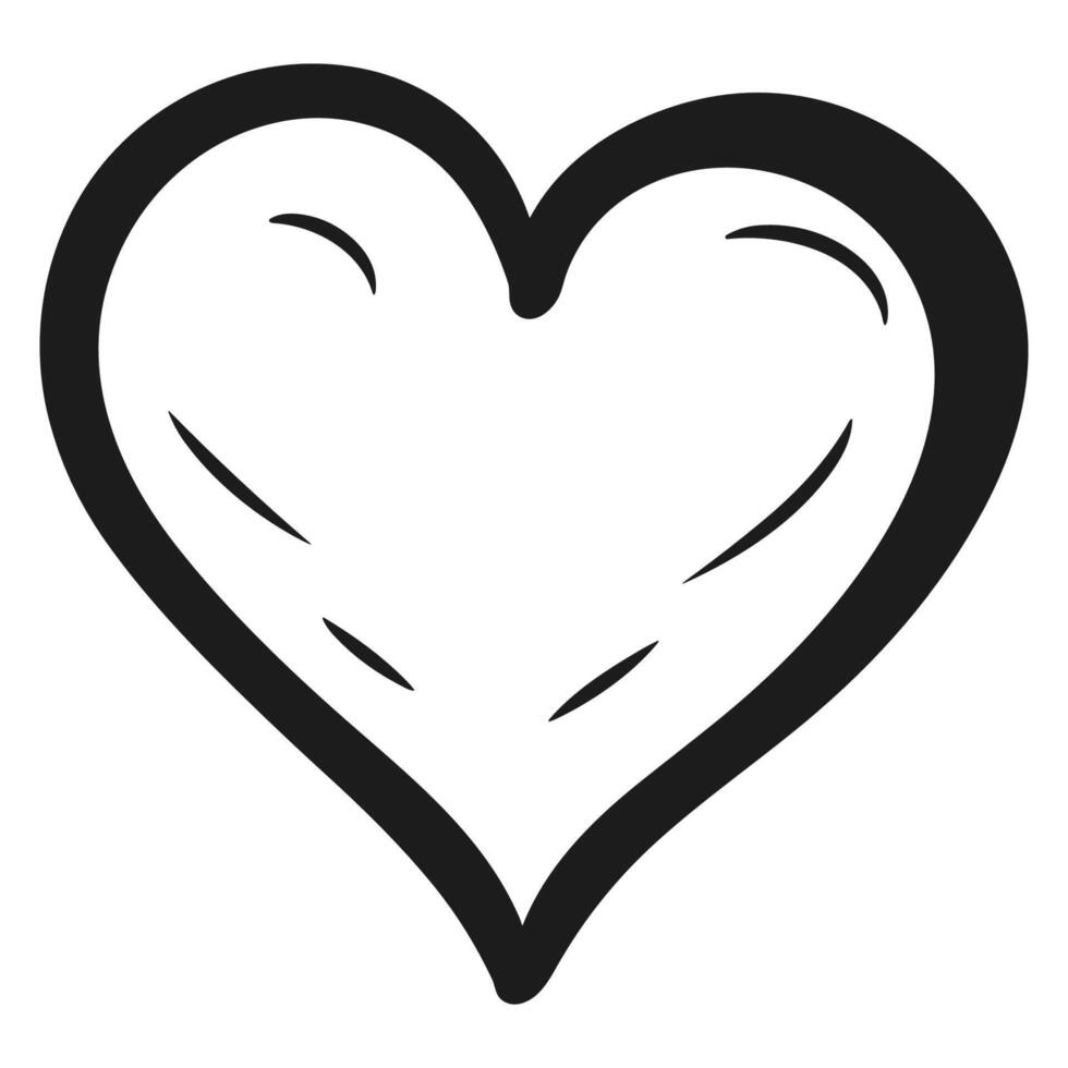 A Doodle heart outline vector free