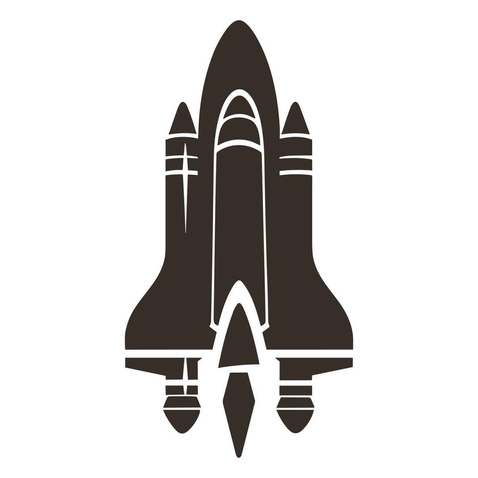 A Rocket spaceship Silhouette Vector isolated on a white background