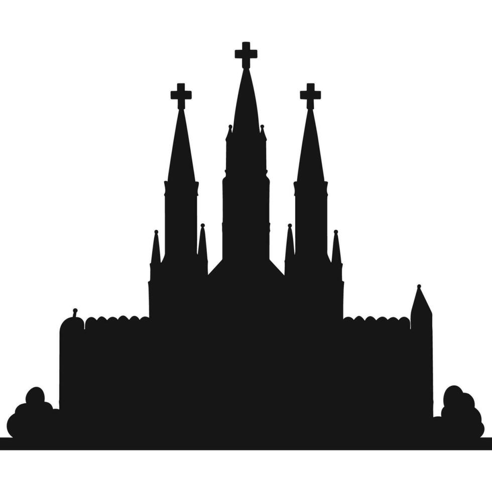 A Sagrada Familia silhouette vector isolated on a white background