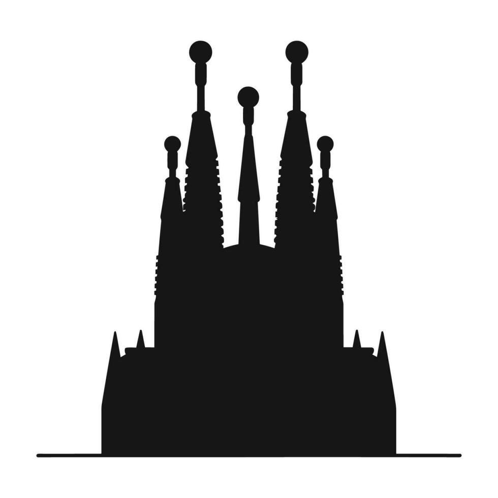 A Sagrada Familia silhouette vector isolated on a white background