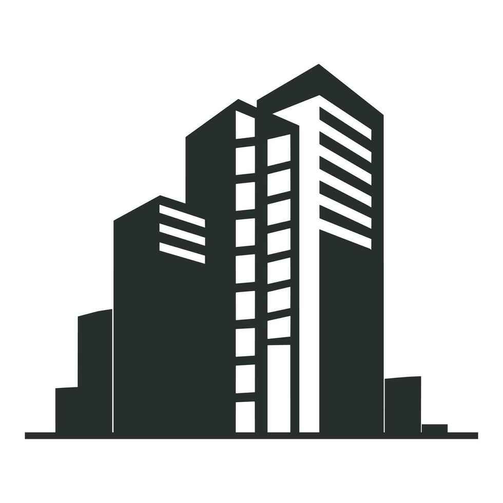 un ciudad edificio logo vector aislado en un blanco antecedentes