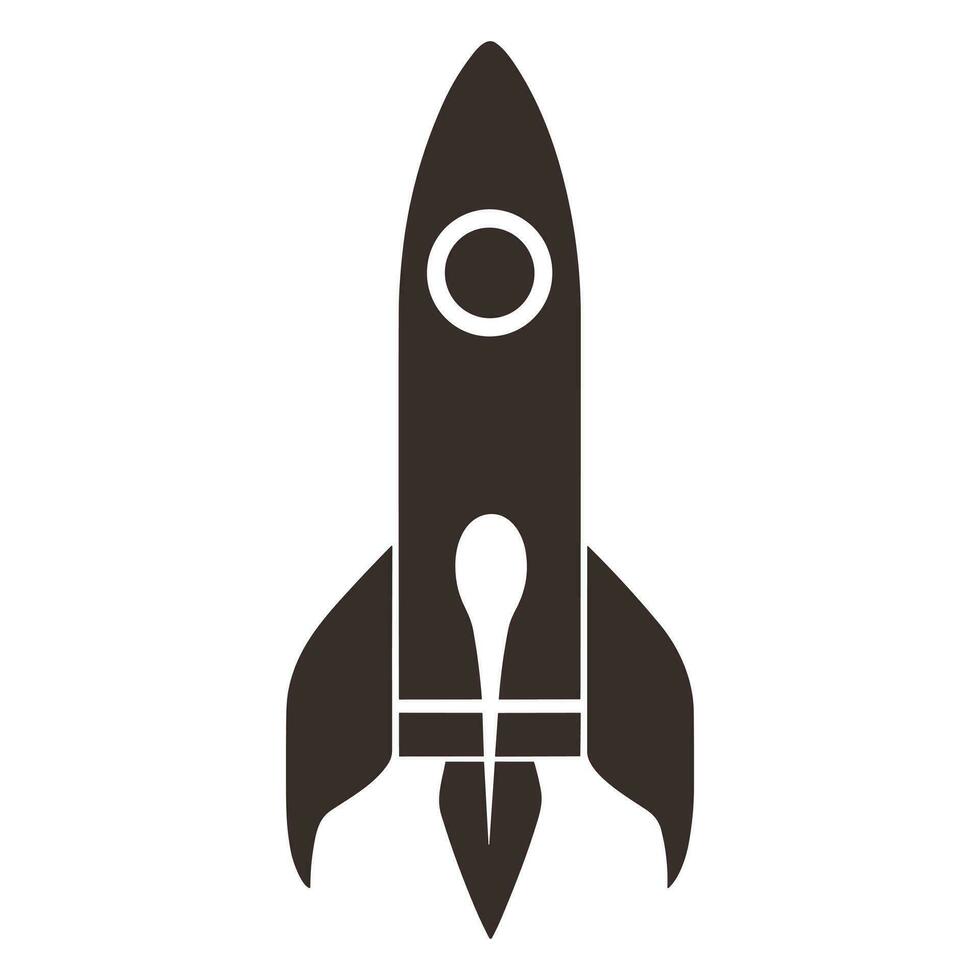 A Rocket spaceship Silhouette Vector isolated on a white background
