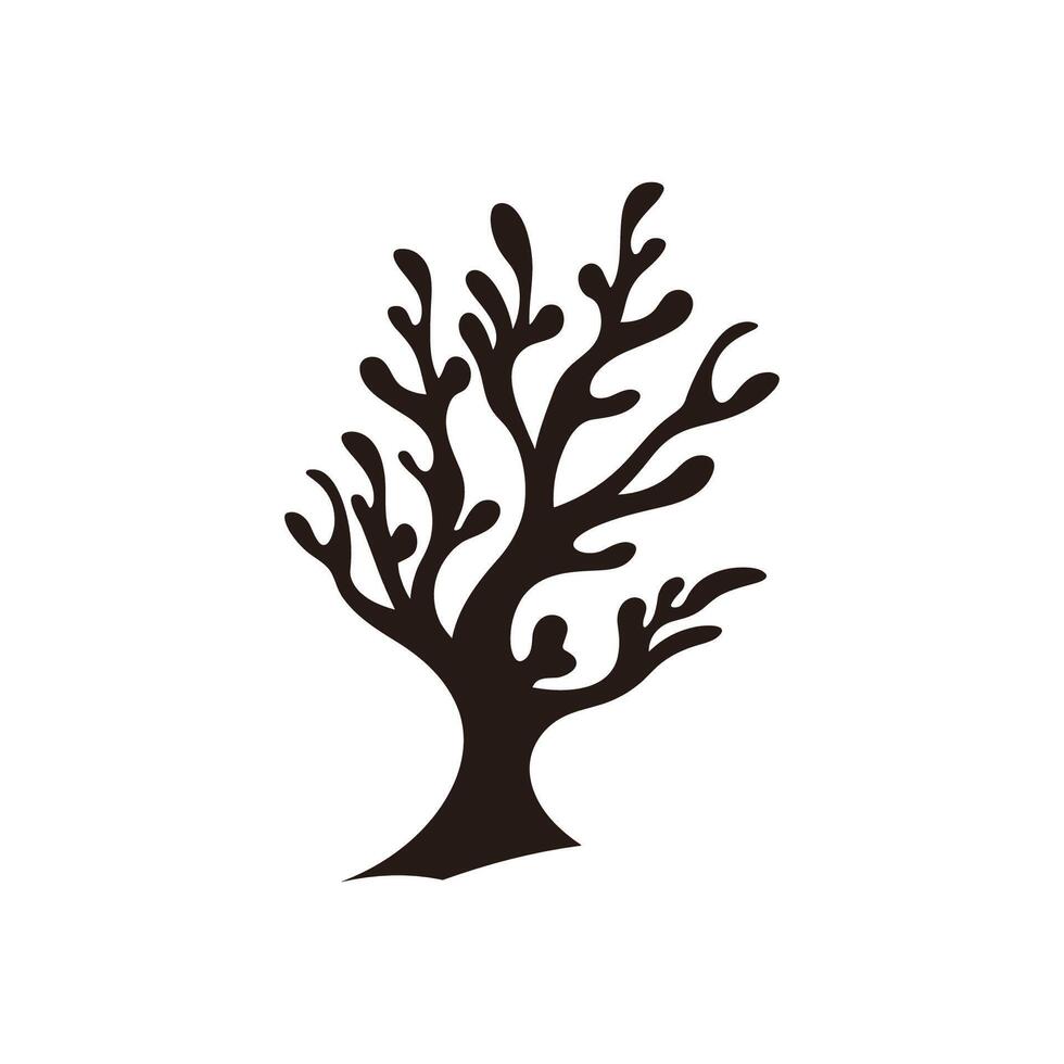 A Seaweed silhouette vector, A silhouette of a Sea coral Vector free